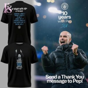 High-quality 10 Years with Pep Manchester United Shirt 1 designed for comfort, style, and daily wear.
