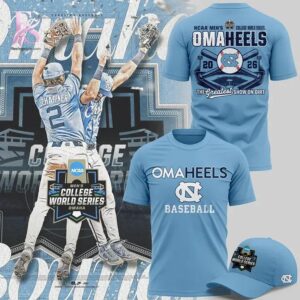 High-quality 2026 OMAHEELS College World Series Carolina Baseball T Shirt 1 designed for comfort, style, and daily wear.