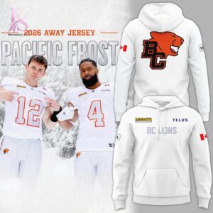 High-quality 2026 Pacific Frost Uniform BC LIONS Hoodie 1 designed for comfort, style, and daily wear.