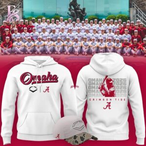 High-quality Alabama Crimson Tide 2026 Baseball College World Series Hoodie 1 designed for comfort, style, and daily wear.