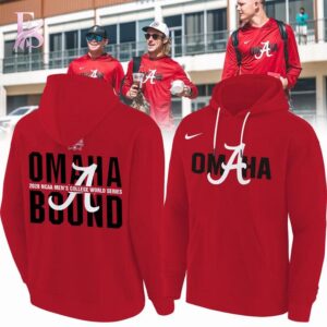 Trendy fashion product featured in Alabama Crimson Tide 2026 Baseball College World Series OmaTide Hoodie 1 with a contemporary silhouette, comfortable fit, and versatile styling options.