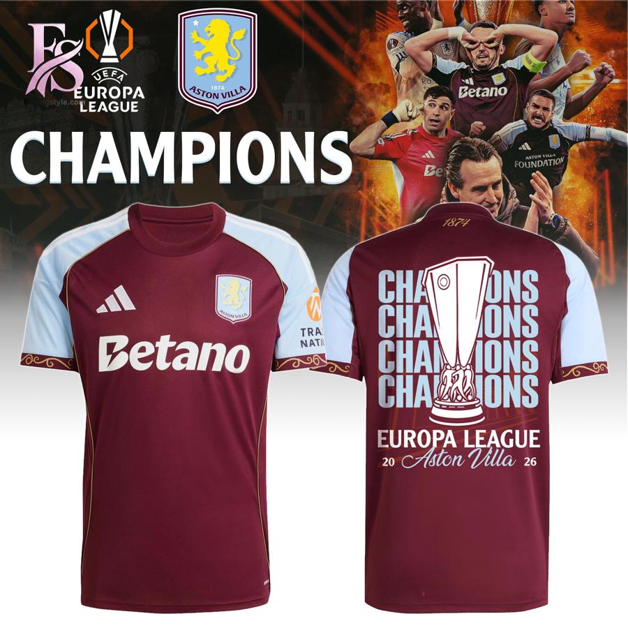 Aston Villa Special Europa League Champions 2026 Football Jersey 1 fashion product showcasing a stylish modern design with premium quality details and a trendy everyday look.