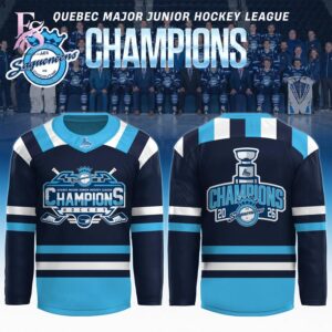 Chicoutimi Saguen ens 2026 QMJHL Champions Hockey Jesrsey 1 featuring a stylish design made for comfort and everyday wear.