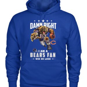 Damn Right I am a Bears fan Chicago Bears Shirt 2 stylish fashion apparel for everyday casual wear with modern design and premium comfort