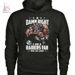Modern Damn Right I am a Las Vegas Raiders fan Win or Lose Shirt 3 showcasing a unique look and comfortable feel.