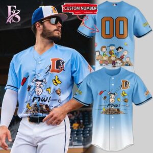 High-quality Durham Bulls Snoopy Peanuts Custom Jersey 1 designed for comfort, style, and daily wear.