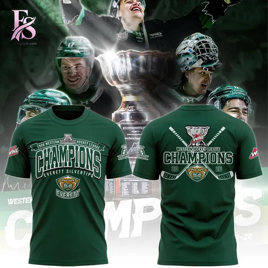 Stylish Everett Silvertips WESTERN HOCKEY LEAGUE CHAMPIONS Shirt 1 with a modern look and comfortable everyday appeal.