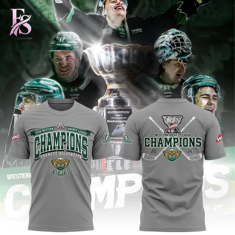 Stylish Everett Silvertips WESTERN HOCKEY LEAGUE CHAMPIONS Shirt 3 with a modern look and comfortable everyday appeal.