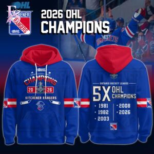 Stylish Kitchener Rangers Champions Ontario Hockey League 2026 Shirt 3 with a modern look and comfortable everyday appeal.
