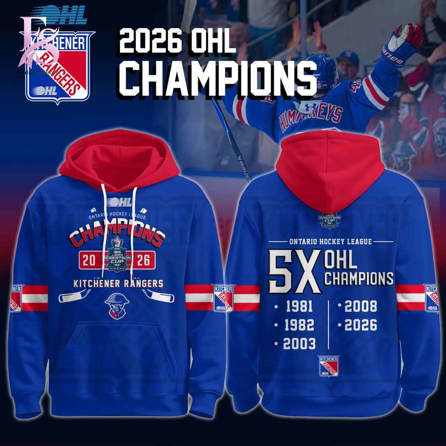 Stylish Kitchener Rangers Champions Ontario Hockey League 2026 Shirt 3 with a modern look and comfortable everyday appeal.
