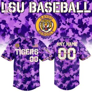 High-quality LSU Tigers baseball Custom Baseball Jersey 1 designed for comfort, style, and daily wear.