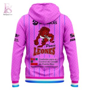 Modern Leones de Ponce BSN 2026 Leones Contra el C ncer Hoodie 3 showcasing a unique look and comfortable feel.
