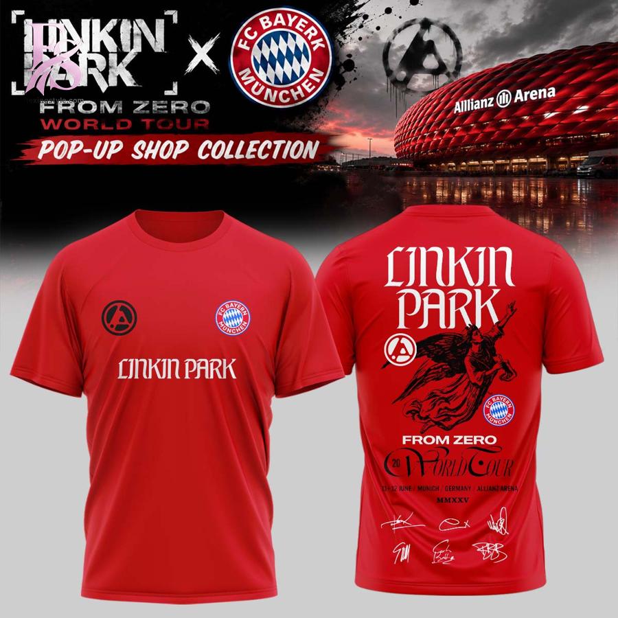 High-quality Linkin Park FC Bayern Munchen From Zero World Tour shirt 1 designed for comfort, style, and daily wear.