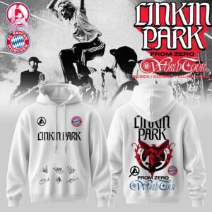 Linkin Park x FC Bayern M nchen From Zero World Tour Hoodie 1 fashion product showcasing a stylish modern design with premium quality details and a trendy everyday look.