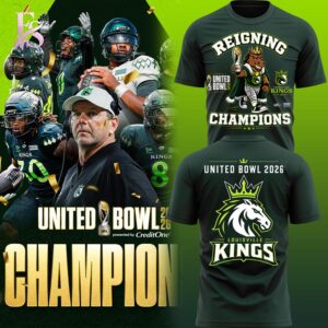 Louisville Kings United Bowl Champions 2026 Reigning Champions T Shirt 1 fashion product showcasing a stylish modern design with premium quality details and a trendy everyday look.