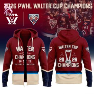 High quality fashion apparel suitable for daily wear and casual outfits Montreal Victoire 2026 PWHL Walter Cup Champions Hoodie 1