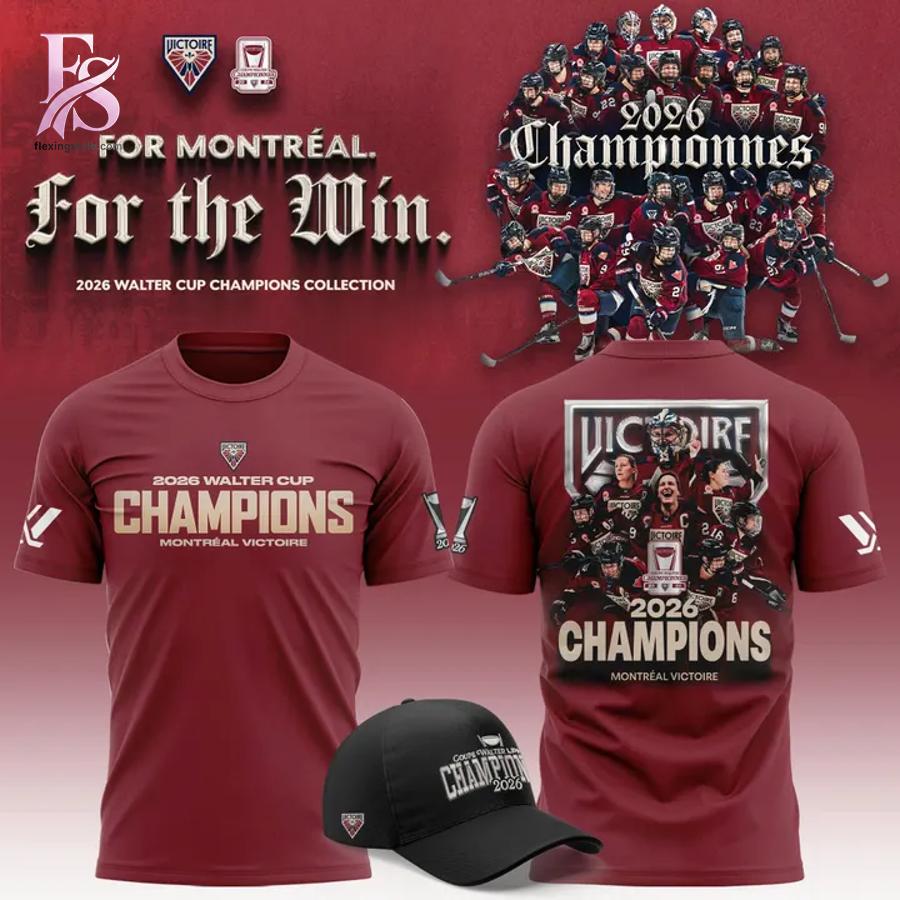 Montreal Victoire 2026 Walter Cup Champions T Shirt 1 featuring a stylish design made for comfort and everyday wear.