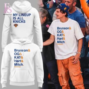Premium view of New York Knicks Lineup T Shirt 4 with a bold design and everyday appeal.