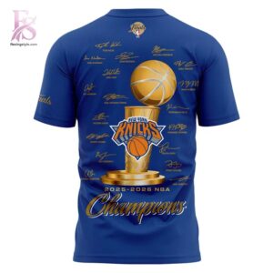 High-quality New York Knicks NBA Champions 2026 T shirt 3 designed for comfort, style, and daily wear.