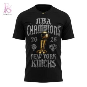 High-quality New York Knicks Nike 2026 NBA Finals Champions Locker Room T Shirt 2 designed for comfort, style, and daily wear.