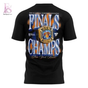 High-quality New York Knicks Nike 2026 NBA Finals Champions Locker Room T Shirt 3 designed for comfort, style, and daily wear.