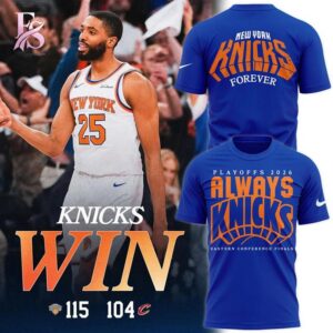 Stylish New York Knicks Nike 2026 NBA Playoffs Always Knicks Shirt 1 with a modern look and comfortable everyday appeal.
