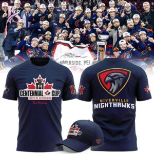 Stylish Niverville Nighthawks 2026 Centennial Cup Champions Shirt 1 with a modern look and comfortable everyday appeal.