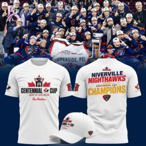 Niverville Nighthawks 2026 Centennial Cup Champions T Shirt 1 featuring a stylish design made for comfort and everyday wear.