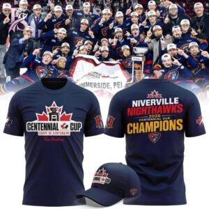 Niverville Nighthawks 2026 Centennial Cup Champions T Shirt 2 featuring a stylish design made for comfort and everyday wear.