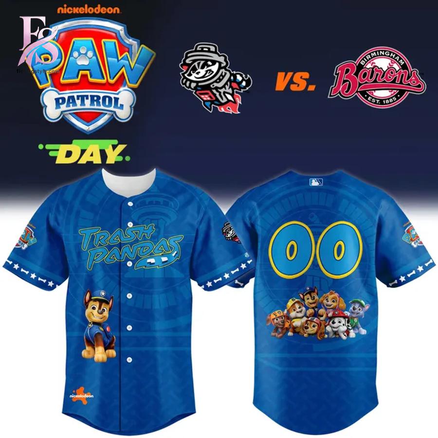 Premium view of Rocket City Trash Panda 2026 Paw Patrol Adventure Day Jersey 1 with a bold design and everyday appeal.