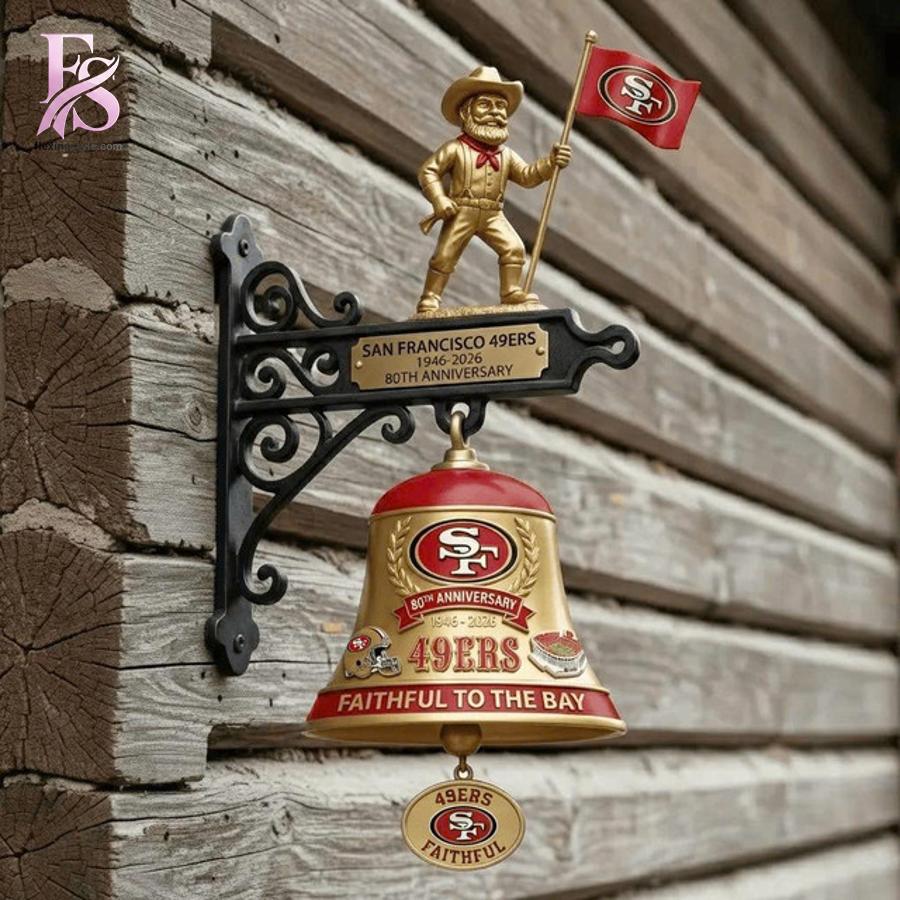 Premium view of San Francisco 49ers Faithful To The Bay Wall Bell 1 with a bold design and everyday appeal.