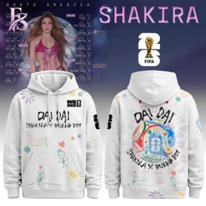 Modern Shakira Dai Dai World Cup 2026 Hoodie 1 showcasing a unique look and comfortable feel.