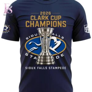 Sioux Falls Stampede 2026 Clark Cup Champions T Shirt 2 featuring a stylish design made for comfort and everyday wear.