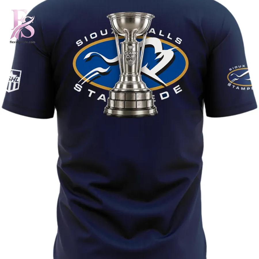 Sioux Falls Stampede 2026 Clark Cup Champions T Shirt 3 featuring a stylish design made for comfort and everyday wear.