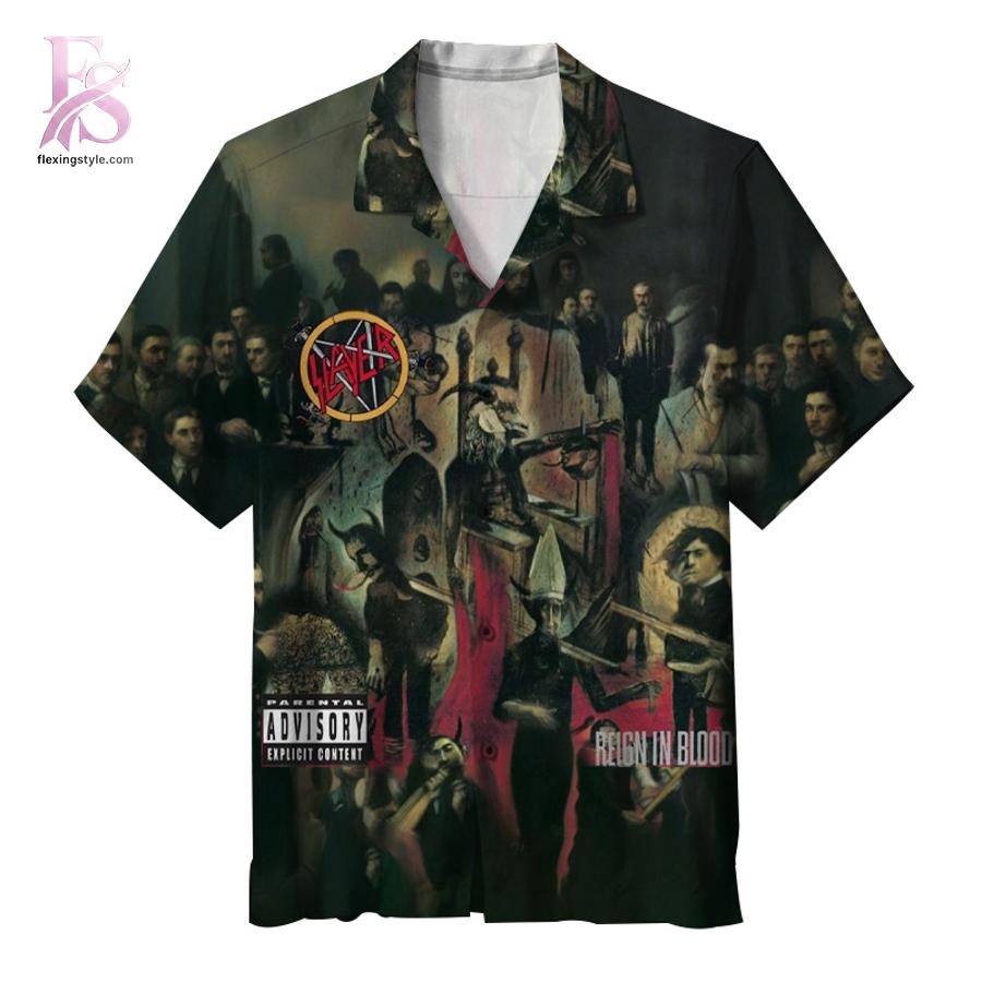 Premium view of Slayer Reign in Blood Hawaiian Shirt 1 with a bold design and everyday appeal.