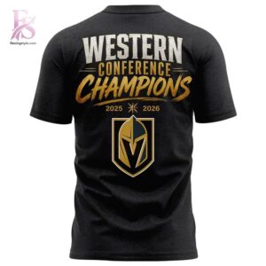 High-quality Vegas Golden Knights 2026 NHL Western Conference Champions T Shirt 3 designed for comfort, style, and daily wear.