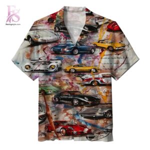 Modern Vintage cars art Hawaiian Shirt 1 showcasing a unique look and comfortable feel.