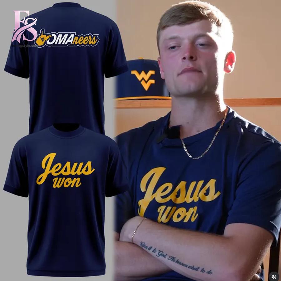 High-quality West Virginia Mountaineers Jesus Won 2026 Shirt 1 designed for comfort, style, and daily wear.
