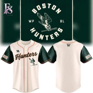 Close-up image of 2026 Boston Hunters Home Baseball Jersey 1 showcasing its distinctive craftsmanship.
