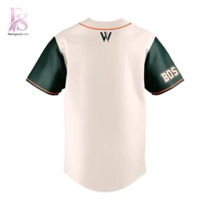 Close-up image of 2026 Boston Hunters Home Baseball Jersey 3 showcasing its distinctive craftsmanship.