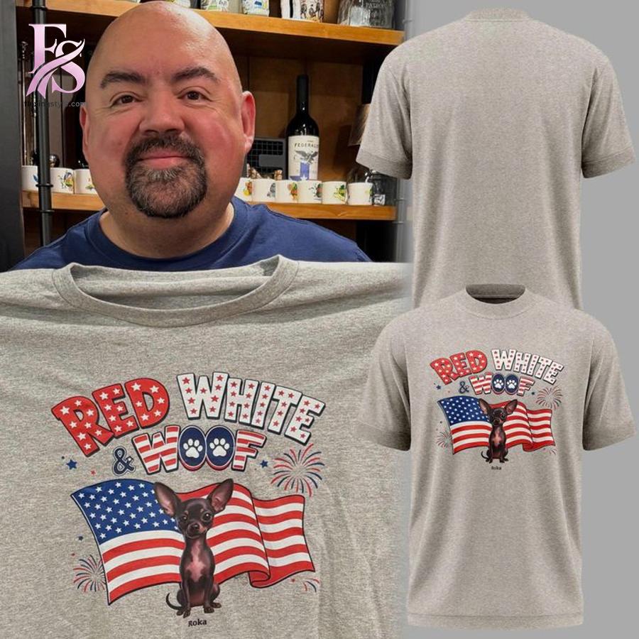 Contemporary fashion apparel in 4th of July Red White Woof T Shirt 1 featuring a clean design, quality materials, and a comfortable fit for daily wear.
