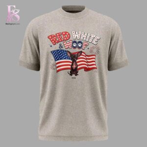 Contemporary fashion apparel in 4th of July Red White Woof T Shirt 2 featuring a clean design, quality materials, and a comfortable fit for daily wear.