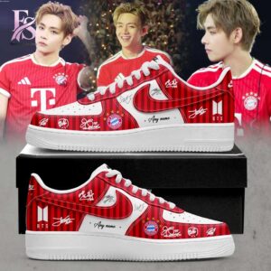 Premium look of BTS WORLD TOUR ARIRANG FC Bayern Munchen Nike Air Force 1 1 with eye-catching details and quality craftsmanship.