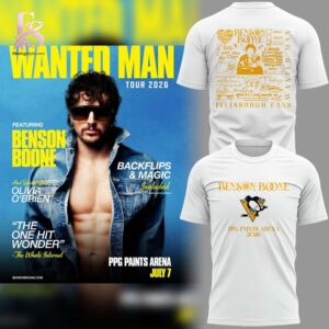 Contemporary fashion apparel in Benson Boone Pittsburgh Penguins Shirt 1 featuring a clean design, quality materials, and a comfortable fit for daily wear.