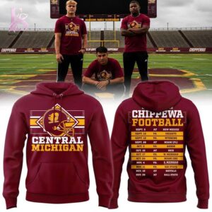 Close-up image of Central Michigan Football 2026 Schedule Hoodie 1 showcasing its distinctive craftsmanship.