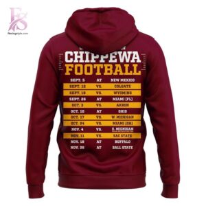 Close-up image of Central Michigan Football 2026 Schedule Hoodie 3 showcasing its distinctive craftsmanship.