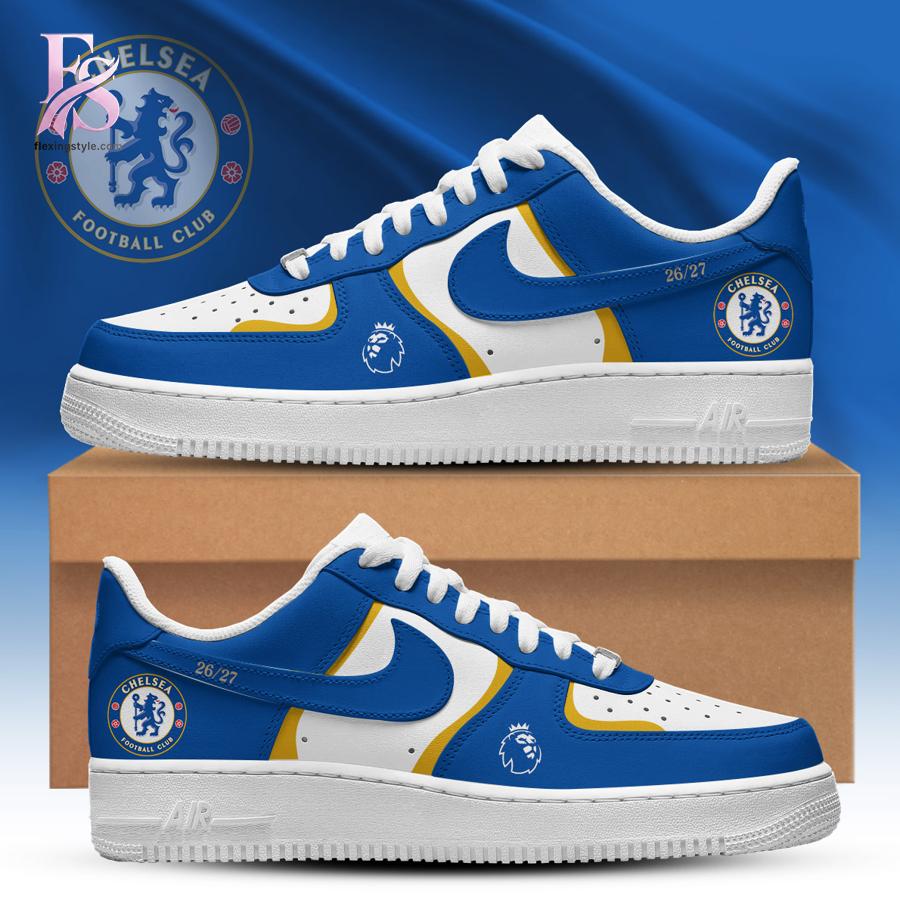 Contemporary fashion apparel in Chelsea EPL 26 27 Air Force Shoes 1 featuring a clean design, quality materials, and a comfortable fit for daily wear.