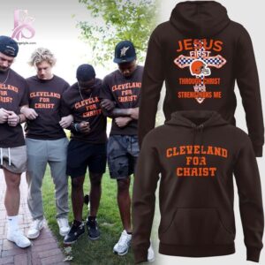 Contemporary fashion apparel in Cleveland Browns Jesus First Shirt 2 featuring a clean design, quality materials, and a comfortable fit for daily wear.