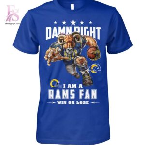 Damn Right I m A Los Angeles Rams Fan Win or Lose Shirt 1 featuring a standout look with carefully crafted details.