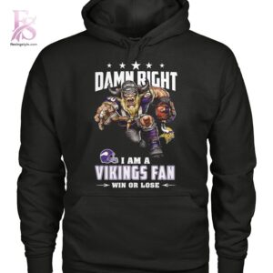 Premium view of Damn Right I m A Minnesota Vikings Fan Win or Lose Shirt 2 with a bold design and everyday appeal.